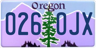 OR license plate 026OJX