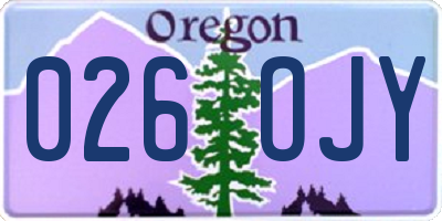 OR license plate 026OJY