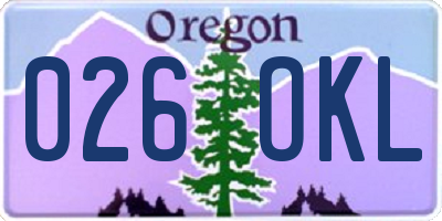 OR license plate 026OKL