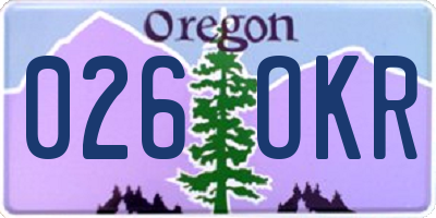 OR license plate 026OKR