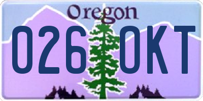 OR license plate 026OKT