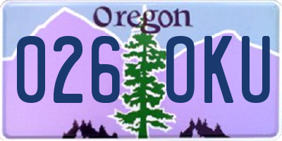 OR license plate 026OKU