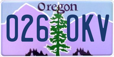 OR license plate 026OKV