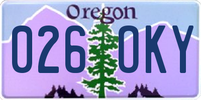 OR license plate 026OKY