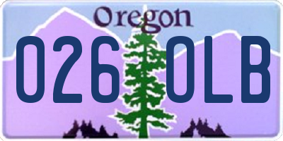OR license plate 026OLB