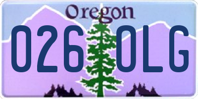 OR license plate 026OLG