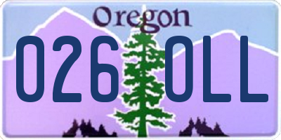 OR license plate 026OLL
