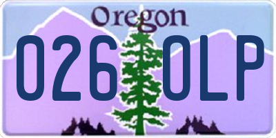 OR license plate 026OLP