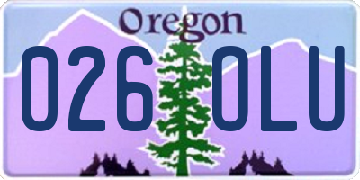 OR license plate 026OLU