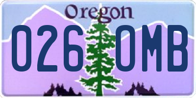 OR license plate 026OMB