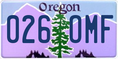 OR license plate 026OMF