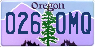 OR license plate 026OMQ