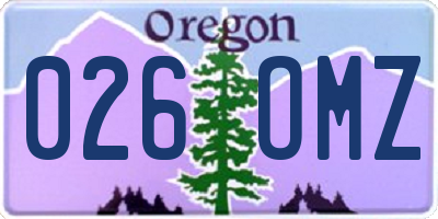 OR license plate 026OMZ
