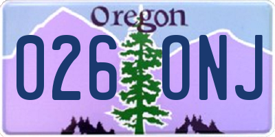OR license plate 026ONJ