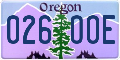 OR license plate 026OOE