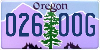 OR license plate 026OOG