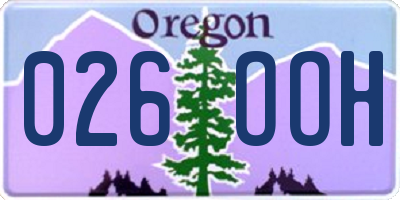 OR license plate 026OOH