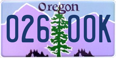 OR license plate 026OOK
