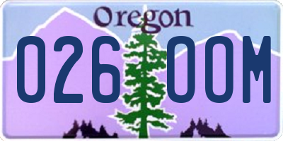 OR license plate 026OOM