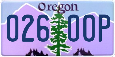 OR license plate 026OOP