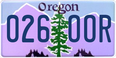OR license plate 026OOR