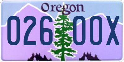 OR license plate 026OOX