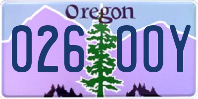 OR license plate 026OOY