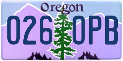 OR license plate 026OPB