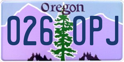 OR license plate 026OPJ