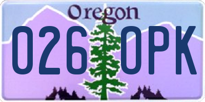 OR license plate 026OPK