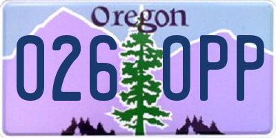 OR license plate 026OPP