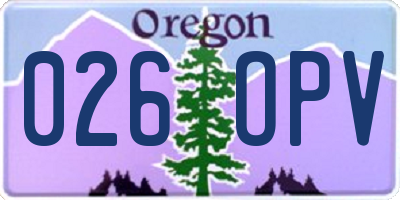 OR license plate 026OPV