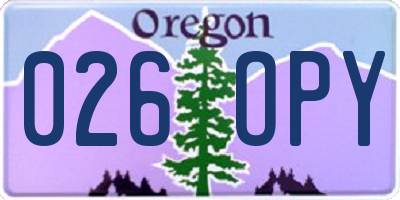 OR license plate 026OPY
