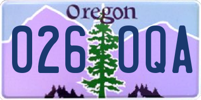OR license plate 026OQA