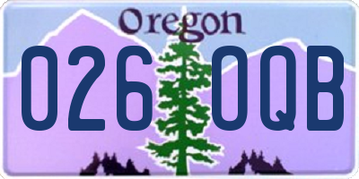 OR license plate 026OQB