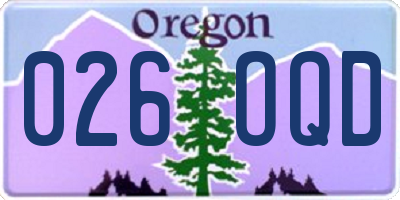 OR license plate 026OQD