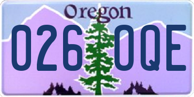 OR license plate 026OQE
