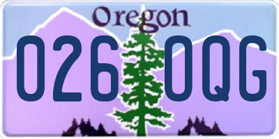 OR license plate 026OQG