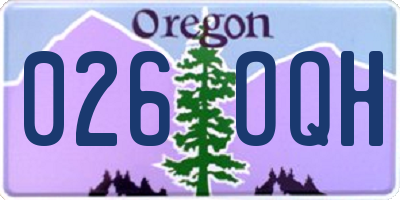 OR license plate 026OQH