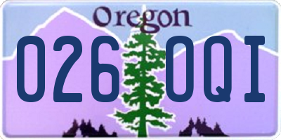 OR license plate 026OQI
