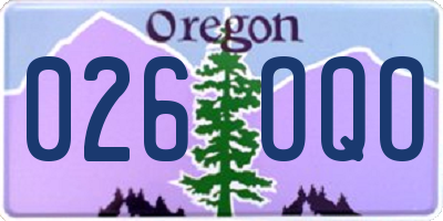 OR license plate 026OQO