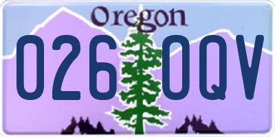 OR license plate 026OQV