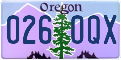 OR license plate 026OQX