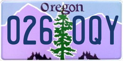 OR license plate 026OQY
