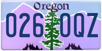 OR license plate 026OQZ