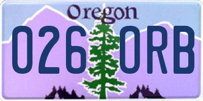 OR license plate 026ORB