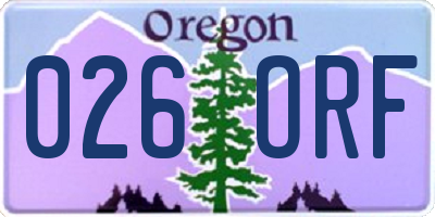 OR license plate 026ORF
