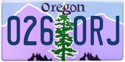 OR license plate 026ORJ