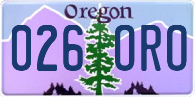 OR license plate 026ORO