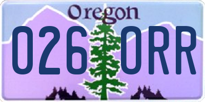OR license plate 026ORR